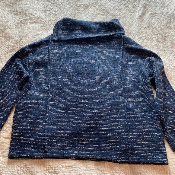 Lee Fold-over High Neck Marbled Navy Sweater - Picture 10 of 10